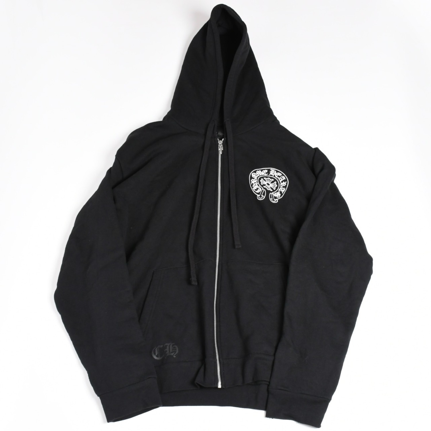 新品未使用 CHROME HEARTS クロムハーツ 大阪限定ホースシュー ジップアップフーディ パーカー 大阪限定 ダガー ブラック XLサイズ 中古 4a004315｜Warashibe_Casanova