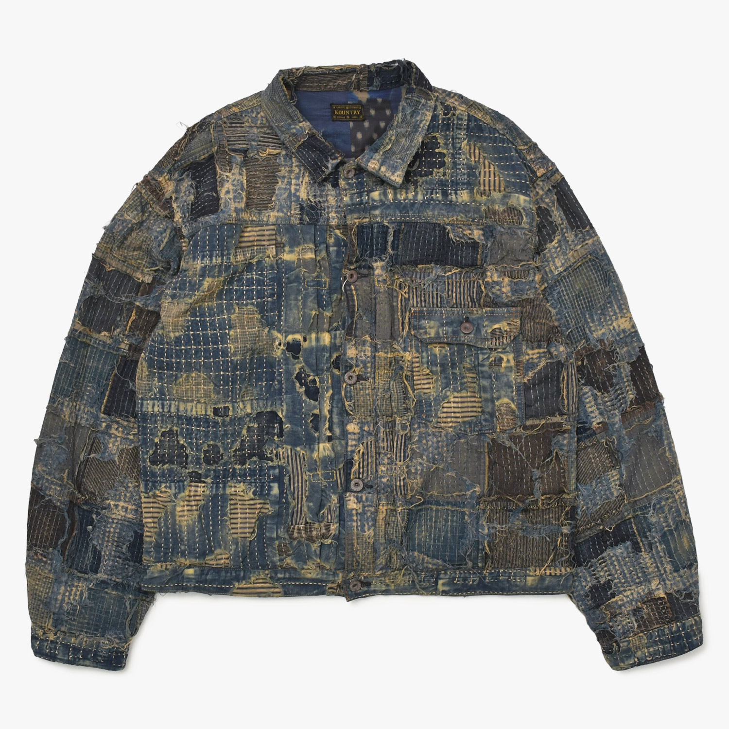 新品未使用品 KAPITAL キャピタル BORO SPRING 1ST JKT EK-1549LJB スプリングファーストジャケット 襤褸 ボロ インディゴ サイズ 5 中古 4a004419|Warashibe_Casanova