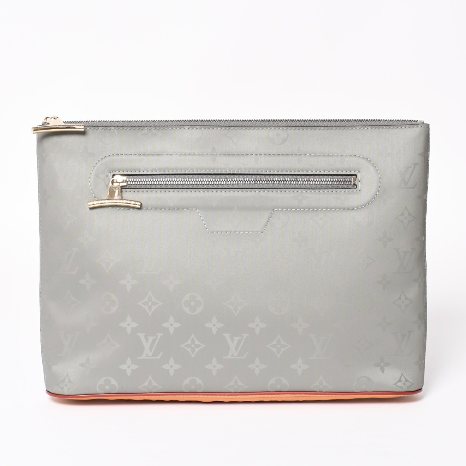 極美品 LOUIS VUITTON ルイヴィトン クラッチバッグ ポシェットコスモス モノグラムチタニウム M63240 グレー 中古 4a002803|Warashibe_Casanova