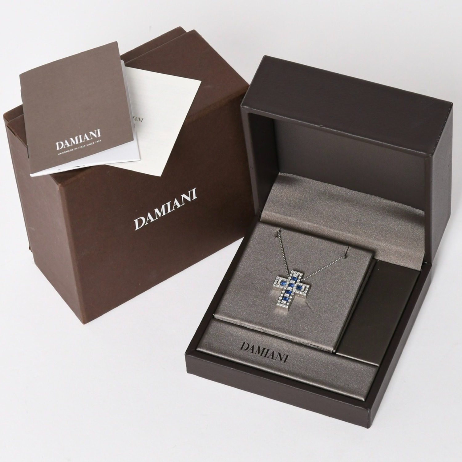 極美品 DAMIANI ダミアーニ Belle Epoque ベル エポック ネックレス ジュエリー 18KWG サファイヤ パヴェダイヤ 中古 4a004406|Warashibe_Casanova