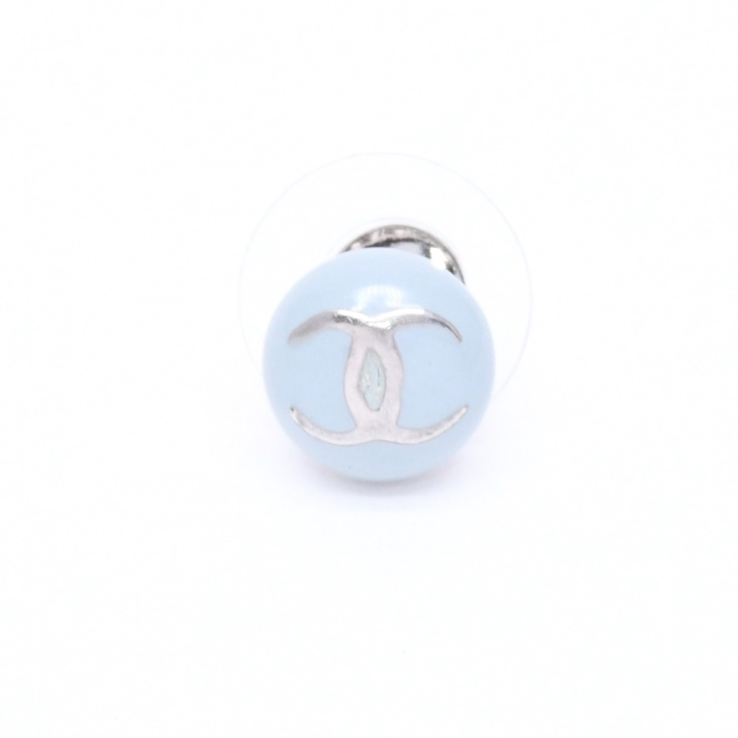 極美品 CHANEL シャネル ピアス イヤリング ココマーク ライトブルー ブルー ミニ 03 C刻印 片耳 重量約1.20g フランス製 中古 4c060801｜Warashibe_Casanova