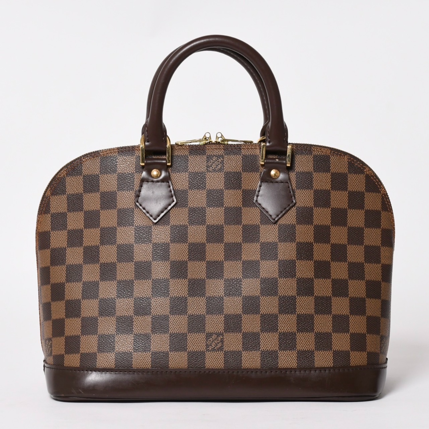 LOUIS VUITTON ルイヴィトン アルマ ハンドバッグ ダミエ エベヌ ブラウン N51131 ゴールド金具 美品 中古 4a004585｜Warashibe_Casanova 66,550円
