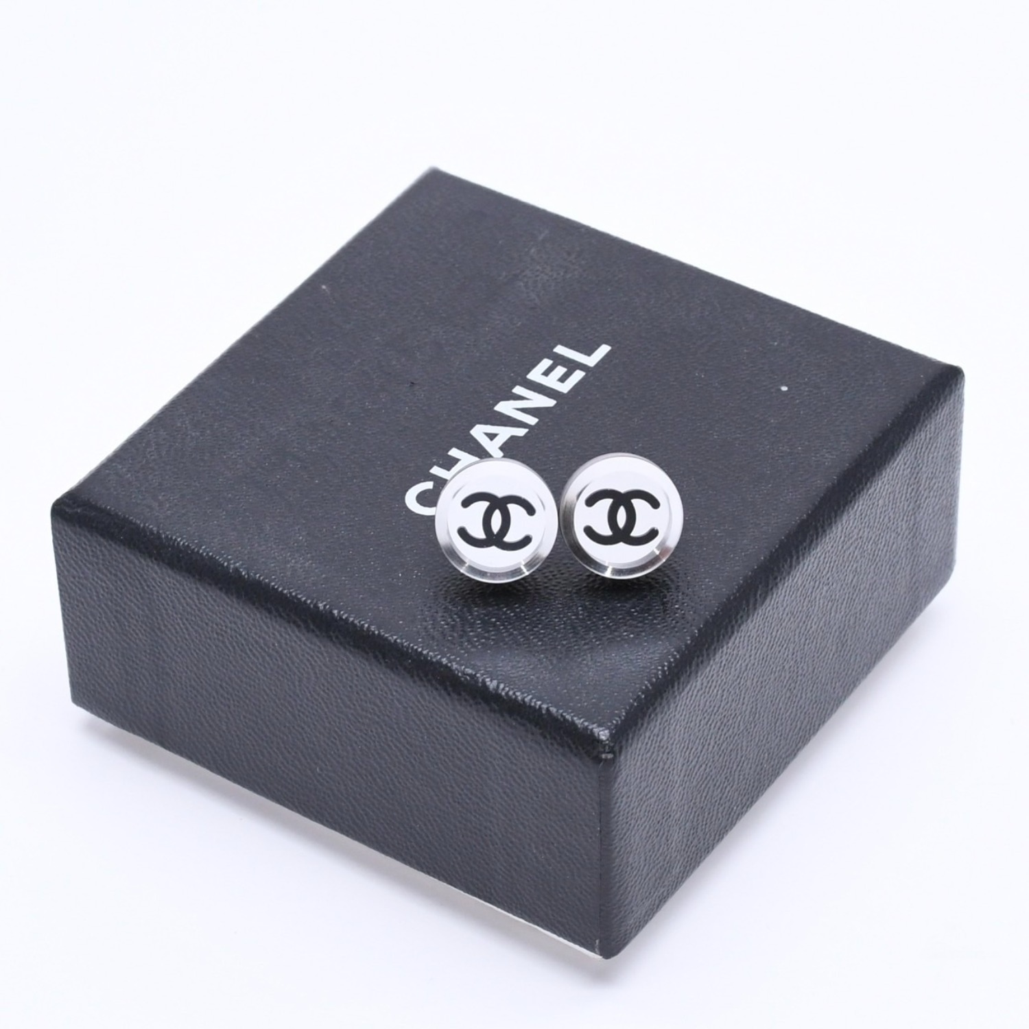 極美品 CHANEL シャネル ボタンピアス シルバー ココマーク ミラー 重量約4.15g 08V刻印 シルバー 中古 4a004562|Warashibe_Casanova