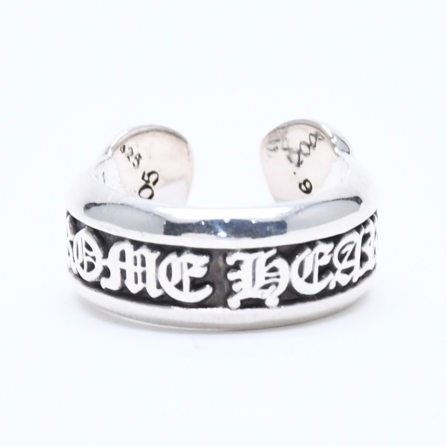 極美品 CHROME HEARTS クロムハーツ SM SCROLL LABEL スクロールラベルリング スモール 重量約7.86g サイズ8号 シルバー925 中古 4a004826｜Warashibe_Casanova