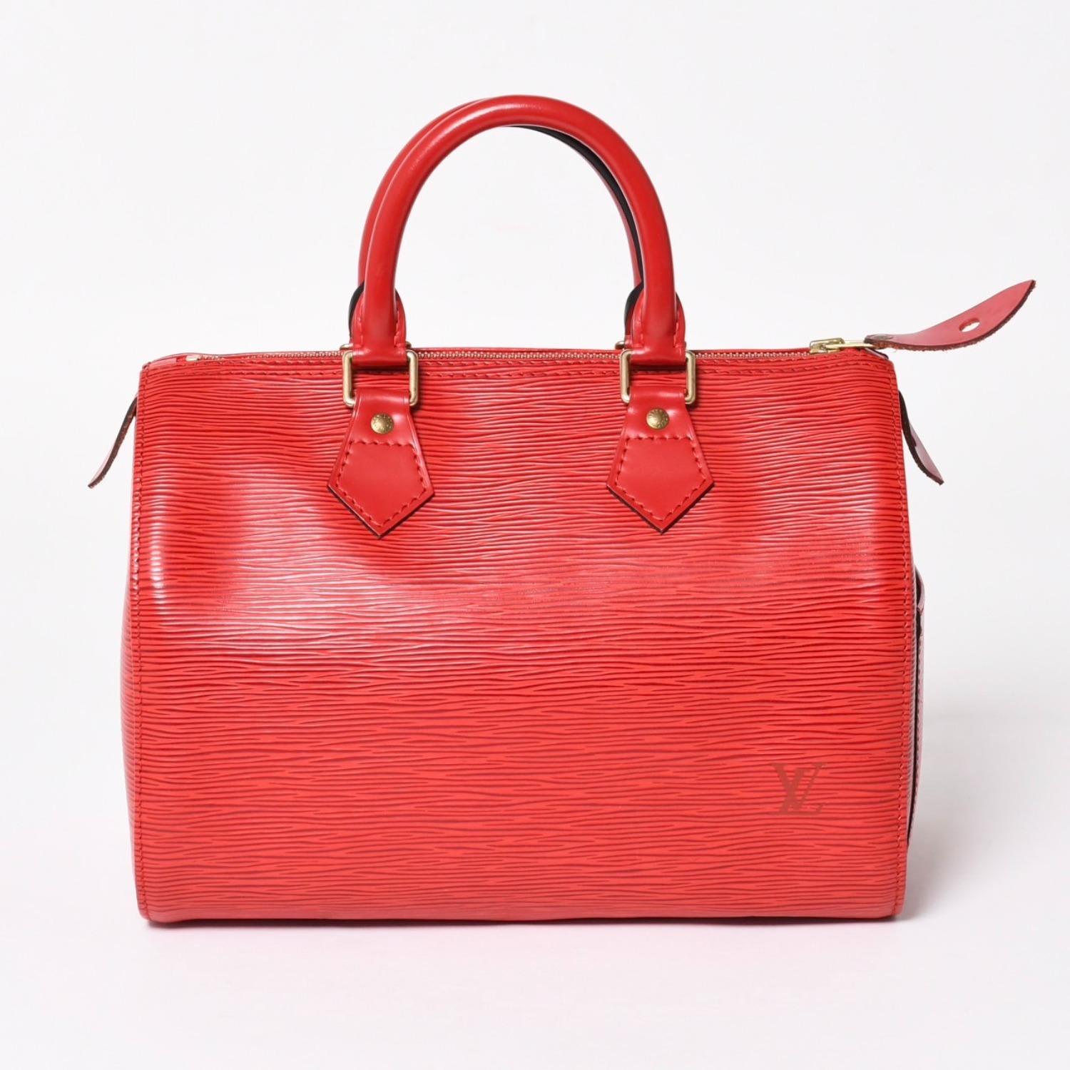 LOUIS VUITTON ルイヴィトン スピーディ25 ハンドバッグ M43017 エピ レザー レッド ゴールド金具 美品 中古 4a004957|Warashibe_Casanova