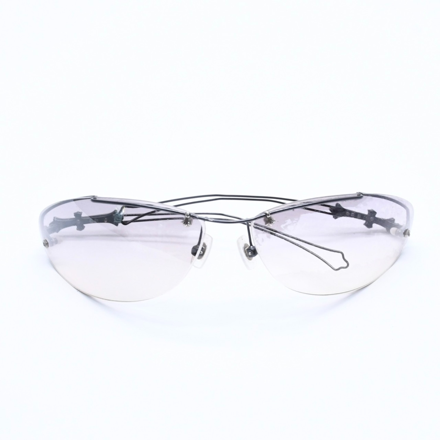 CHROME HEARTS クロムハーツ DRAG PIPE ドラッグパイプ サングラス アイウェア CHクロス クロステイル シルバー925 良品 中古 4a005178｜Warashibe_Casanova