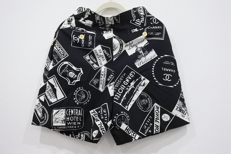 Used 送料無料 シャネル Chanel ヴィンテージショートパンツ ホテルプリント ワッペンプリント ココマーク ゴールドボタン 黒 希少 Rcp 中古 Mozago Com