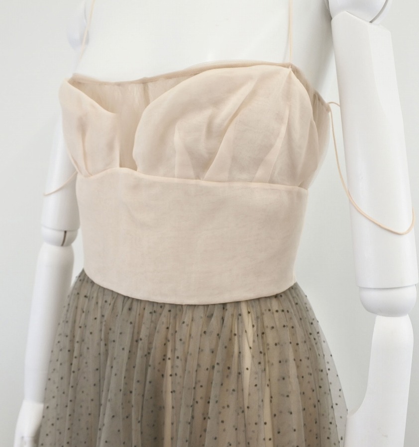 Used 中古 送料無料 美品 Dior ディオール チュールドレスワンピース ワンピース ドレス ベージュ ライトオレンジ ブラック ドッド 中古 美品 36 Rcp 中古 Rekcrossfit Com Br