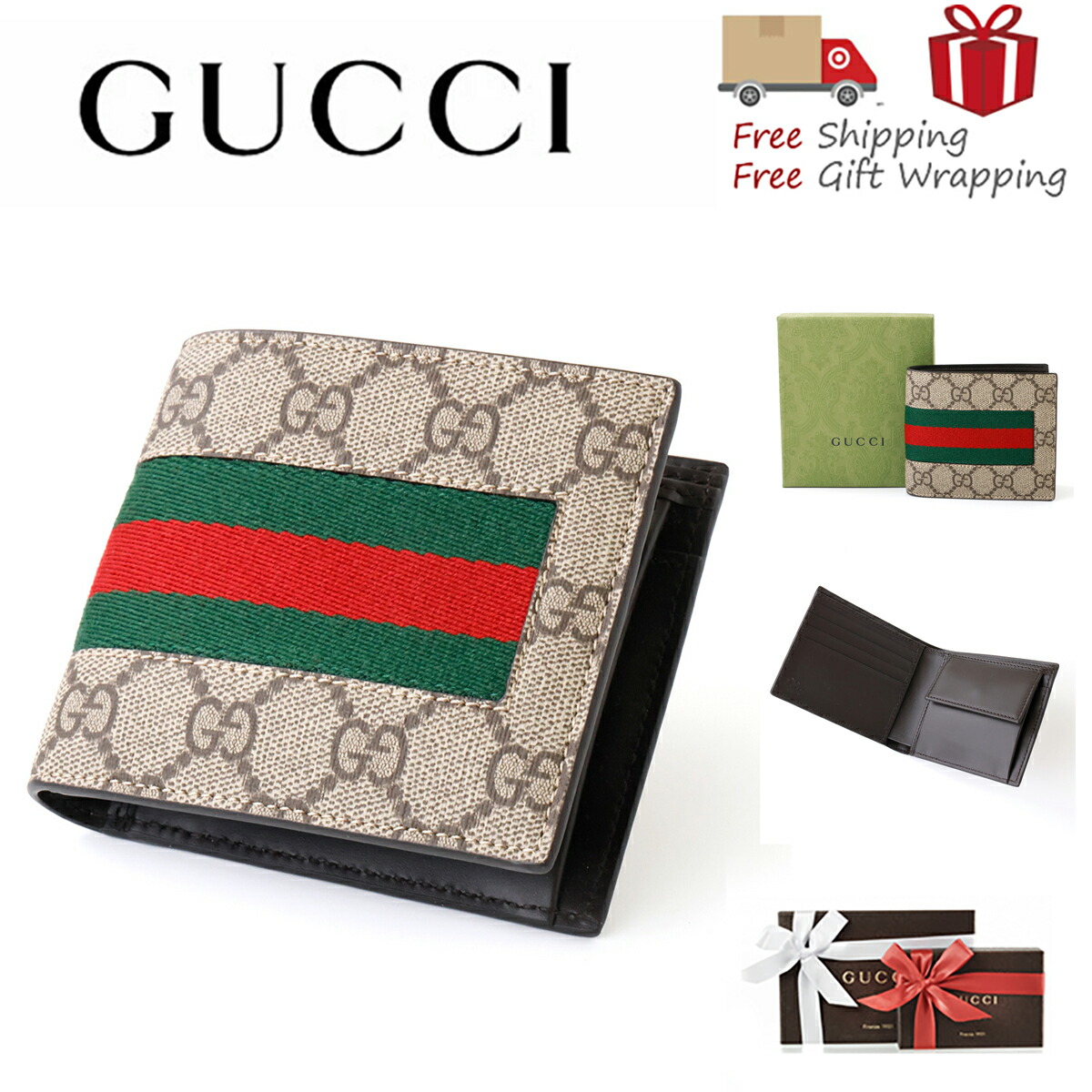 楽天市場】【新品】グッチ GUCCI 財布 ダブルG 二つ折りウォレット 二