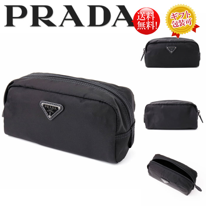 化粧ポーチ 売れ筋ランキングも掲載中 送料無料 早い者勝ち Prada プラダ コスメポーチ 1na350 新品 本物保証 ギフト プレゼント 無料ギフトラッピング対応可 Nero