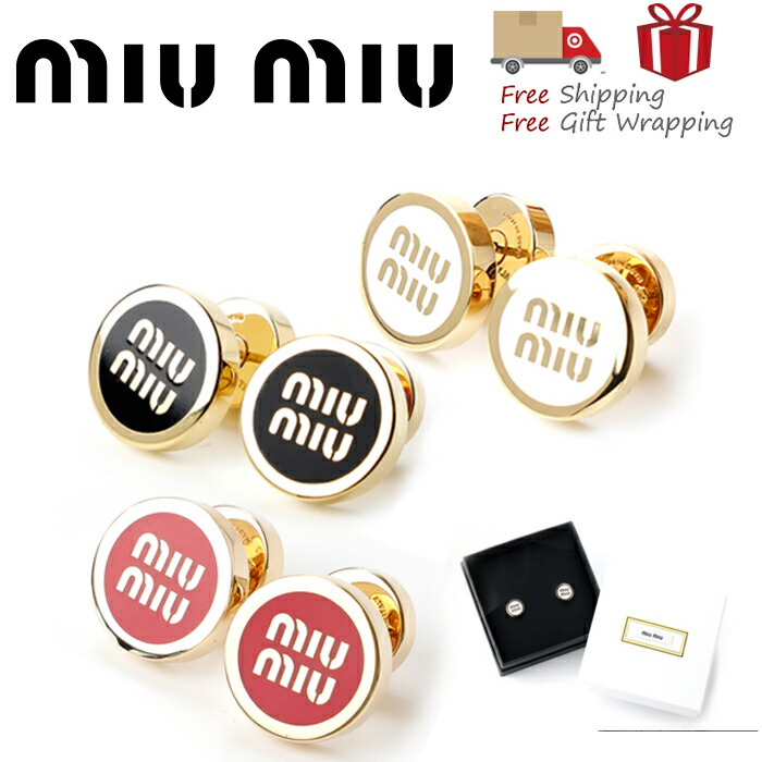 楽天市場】MIU MIU ミュウミュウ ピアス エナメルメタルピアス