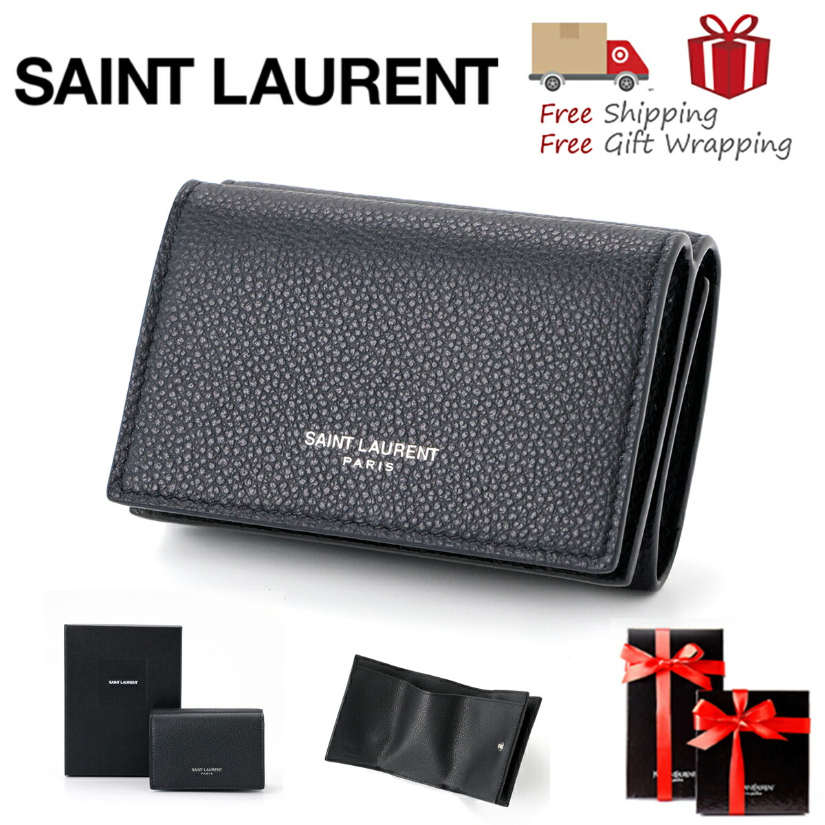 SAINT LAURENT　サンローラン　ブラック　二つ折り財布　お札入れ 飯能本店］SAINT LAURENT サンローラン 札入れ コンパクト