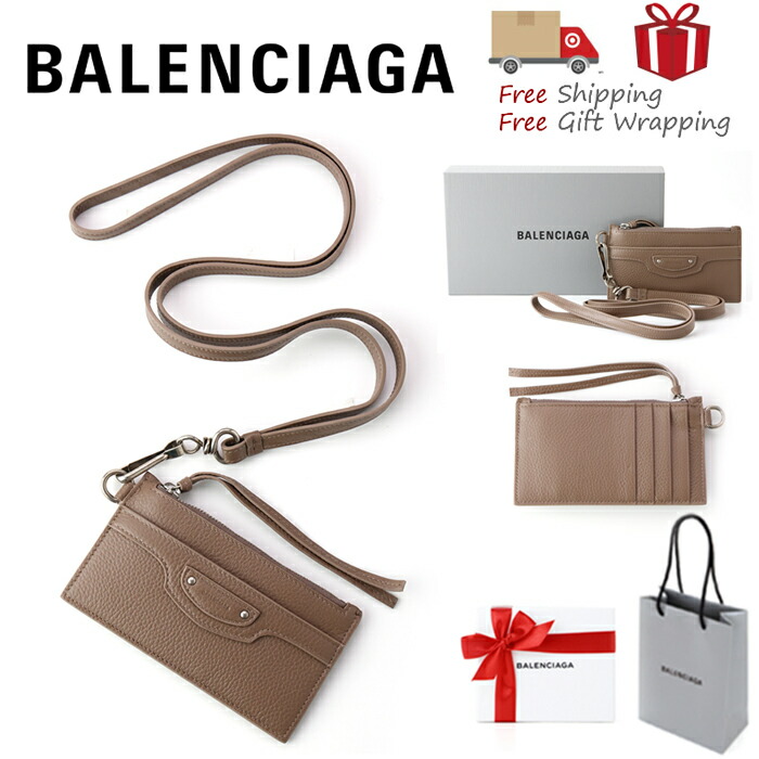 関税負担なしBALENCIAGA CASH ネックストラップ付きカードケース 関税込み[BALENCIAGA ]CASH ネックストラップ付きカードケース