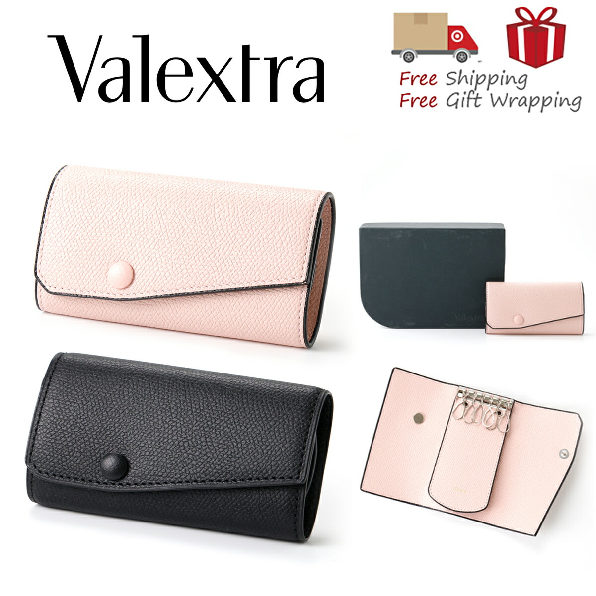 Valextra 　ヴァレクストラ　キーケース　レザー　4連 楽天市場】Valextra ヴァレクストラ キーケース V1L10 02800PN L