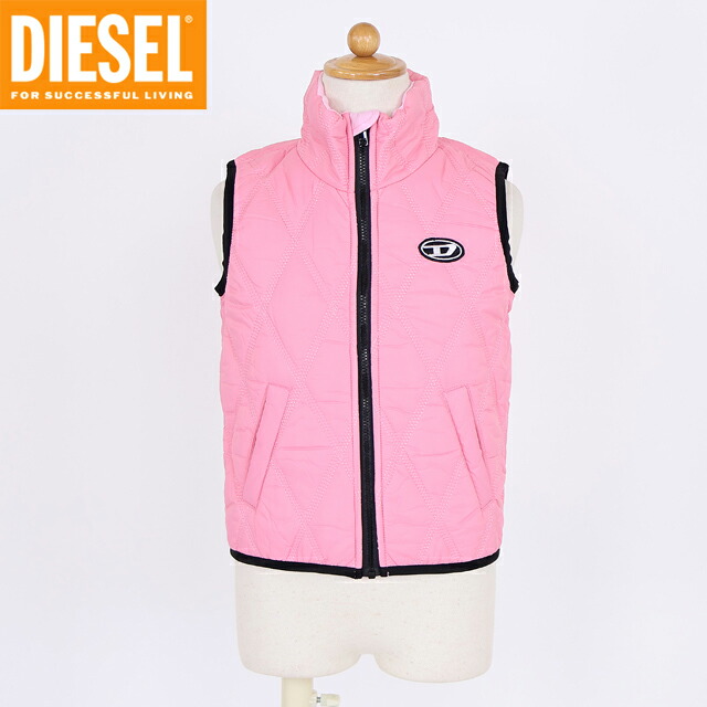 ディーゼル（DIESEL BABY）ベビー 訳あり ベスト・胴着 ピンク系 Dポイントキルティングベスト （サイズ/24M-36M）*ak0001