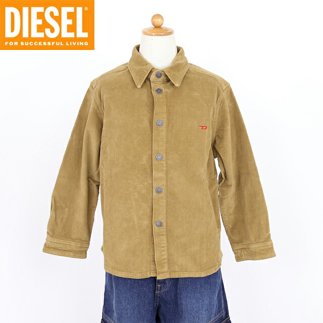 ディーゼル（DIESEL JUNIOR）お坊っちゃん 訳あり トップ 赤銅色系 D刺しゅうコール天トップ （大きさ/6Y）*ak0011