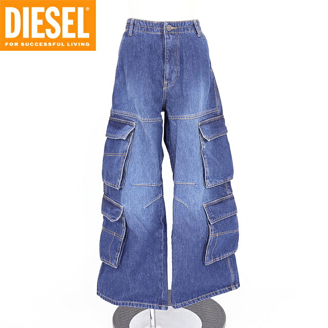 ディーゼル（DIESEL JUNIOR）ジュニア 訳あり パンツ ブルー系 カーゴウオッシュデニム （サイズ/12Y）*ak0021