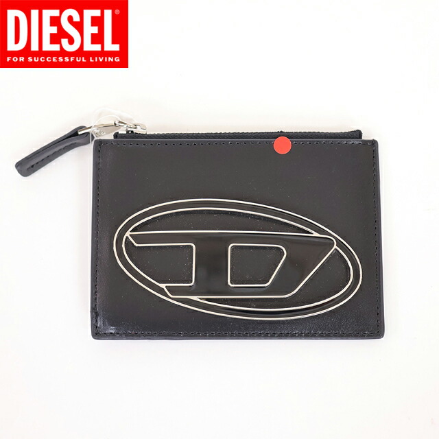 ディーゼル（DIESEL）レディース 訳あり カードケース ブラック系 　Dポイントレザー小銭入れ付きカードケース （サイズ/UNI）*al3010