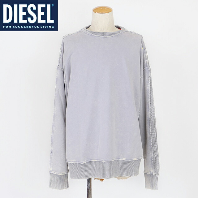 ディーゼル（DIESEL）メンズ 訳あり トレーナー グレー系 　ニット切替ウオッシュ加工トレーナー （サイズ/L）*am0016 8,923円