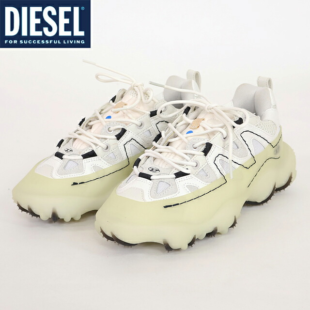 ディーゼル（DIESEL）メンズ 訳あり スニーカー 白いこと系  S-PROTO TYRE P1ラバーソールデザインスニーカー （大きさ/42/43）*am2005
