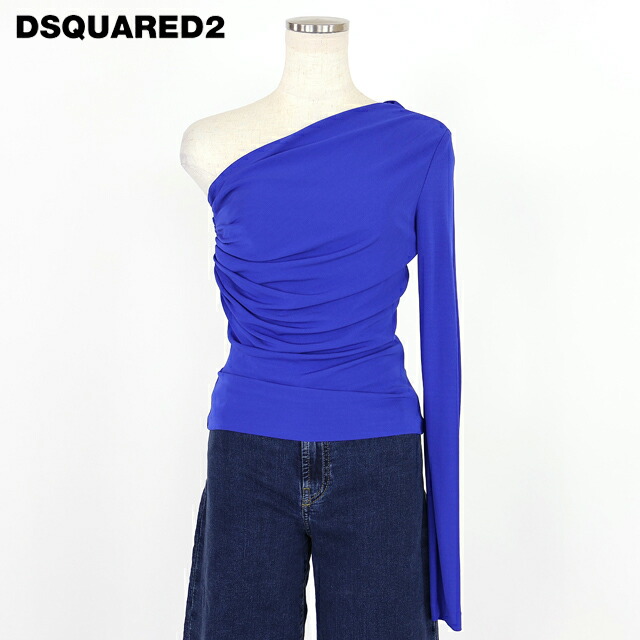 ディースクエアード（DSQUARED2）レディース ブラウス ブルー系 　長袖ワンショルトップス イタリア製 （サイズ/XS）*ds0027｜インポートショップｅウエアハウス
