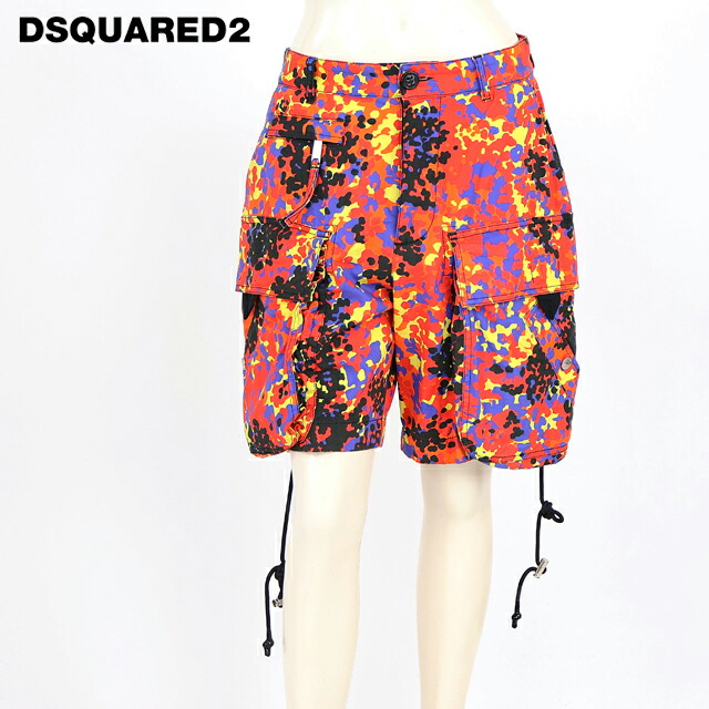 ディースクエアード（DSQUARED2）レディース 二分の一ズボン下 マルチ色合い系  家鴨フラ柄二分の一ズボン下 イタリア製 （大きさ/38）*ds0062