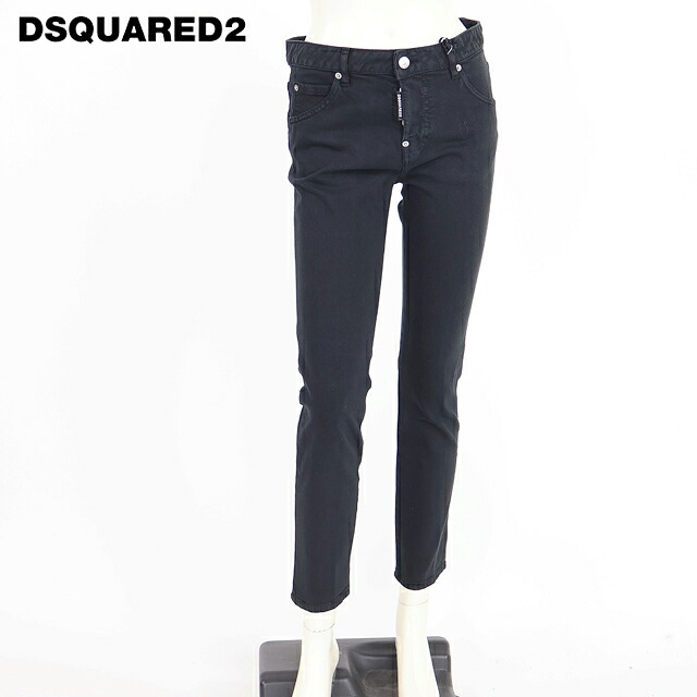 ディースクエアード（DSQUARED2）レディース スキニージーンズ ブラック系 　カラーデニムパンツ　ボタンフライ イタリア製 （サイズ/36/38）*ds0083