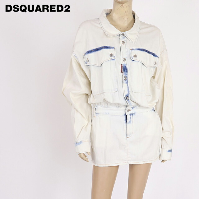 ディースクエアード（DSQUARED2）レディース 衣装 遊撃手 青色系  ウオッシュデニムオールインワン イタリア製 （大きさ/36/38）*ds0120