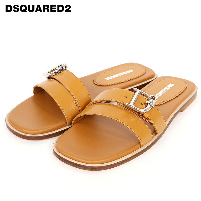 ディースクエアード（DSQUARED2）レディース サンダル ブラウン系 キャメル D2ポイントフロントベルトサンダル イタリア製 （サイズ/36/38）*ds2002｜インポートショップｅウエアハウス 8,211円