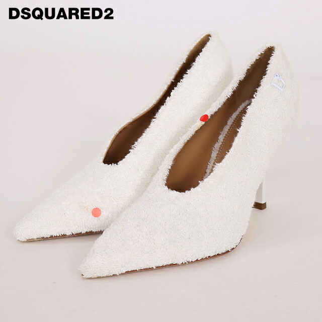 ディースクエアード（DSQUARED2）レディース パンプス 白いこと系 パイルハイヒールパンプス イタリア製 （大きさ/36/37/38/39）*ds2010
