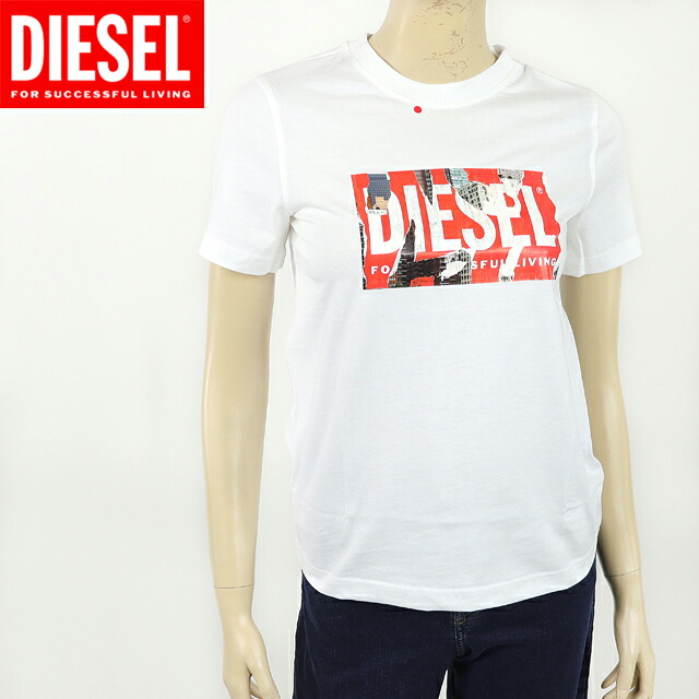 DIESEL ディーゼル レディース Tシャツ ロゴ プリント クルー