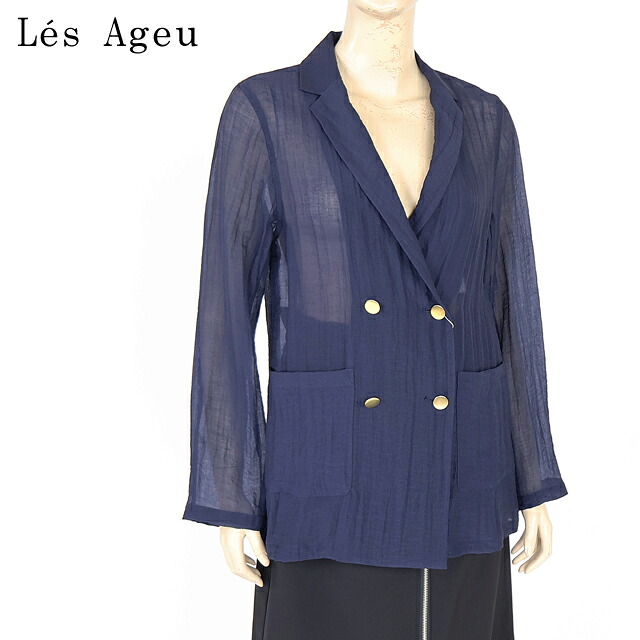 レ・アージュ（Le's Ageu）レディース ジャケット ネイビー系 ダブル金ボタンジャケット （サイズ/1）*ku0123｜インポートショップｅウエアハウス