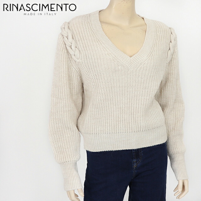 1円/春夏/Les Copains/IT44サイズ/半袖ニット ストライプ×ボーダー 清涼 イタリア製 レコパン 新品/ベージュ系/w170/