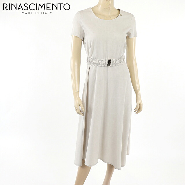 リナシメント（RINASCIMENTO）レディース ロングワンピース グレー系 シャーリングベルトフレアロングワンピース イタリア製 （サイズ/XS）*sa0018
