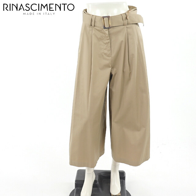 リナシメント（RINASCIMENTO）レディース ロングズボン下 赤銅色系  タックフレアスカンツ イタリア製 （大きさ/M）*sa0046