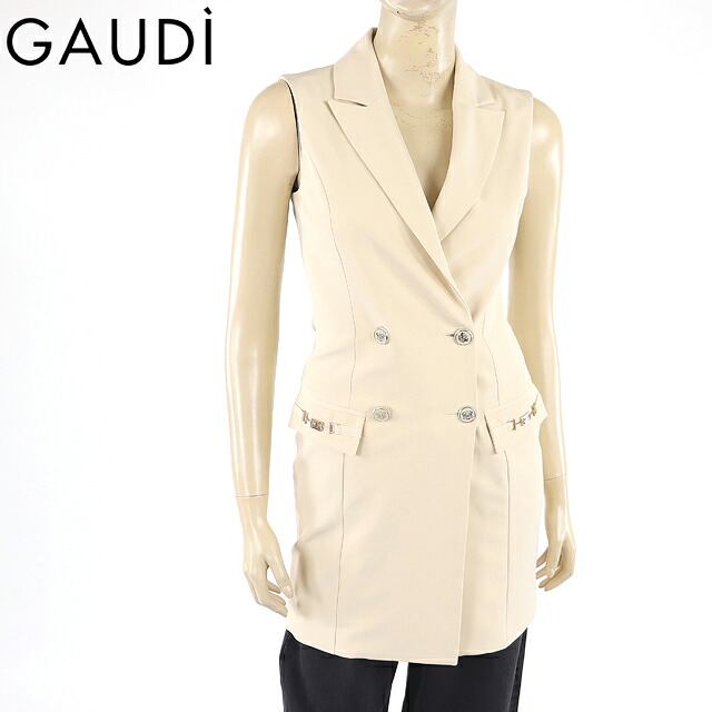 ガウディ（GAUDI）レディース ワンピース ショート ベージュ系 　ジレ風ミニワンピース イタリア製 （サイズ/38/40）*sa0078