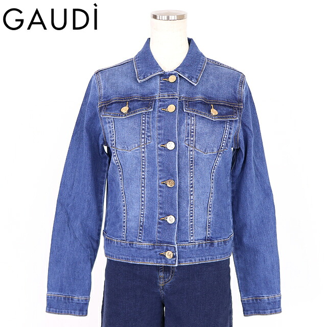 ガウディ（GAUDI）レディース デニムジャケット ネイビー系 金ボタンGジャン （サイズ/XS/M）*sa1015｜インポートショップｅウエアハウス