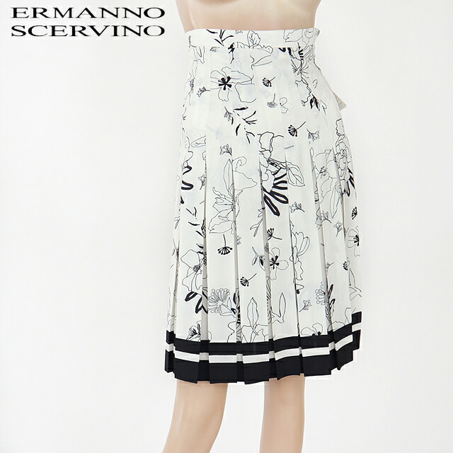 ERMANNO SCERVINO イタリア製　アンゴラ　ラップスカート N336 RIV NOBUHIKO｜異素材プリーツラップスカート