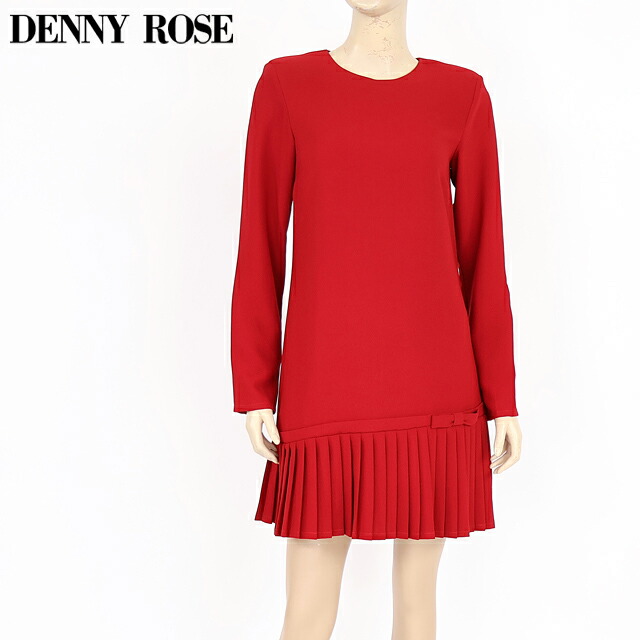 デニーローズ（DENNY ROSE）レディース 衣装 並み並み 赤いこと系 置き目うつり変わりプリーツワンピ イタリア製 （大きさ/42）*uw0012