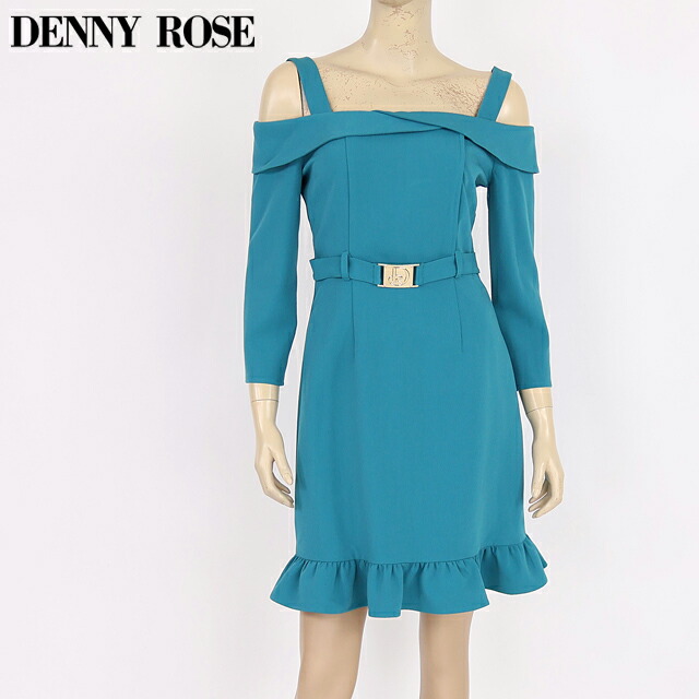 デニーローズ（DENNY ROSE）レディース 衣裳 並み並み 緑であること系 青碧緑であること ベルトポイントオフショルワンピ （大いさ/40）*uw0014