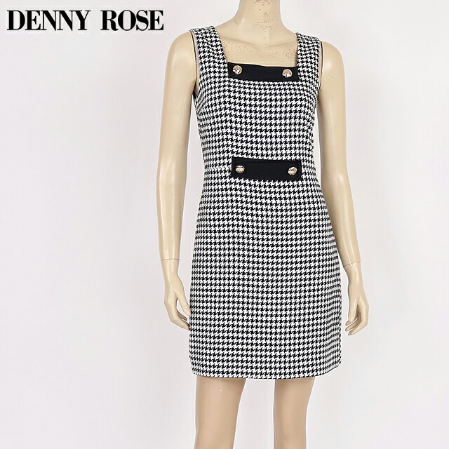 デニーローズ(DENNY ROSE)レディース ワンピース ミディアム ブラック系 千鳥格子プリントジャンパースカートワンピ (サイズ/40)*uw0015|インポートショップeウエアハウス
