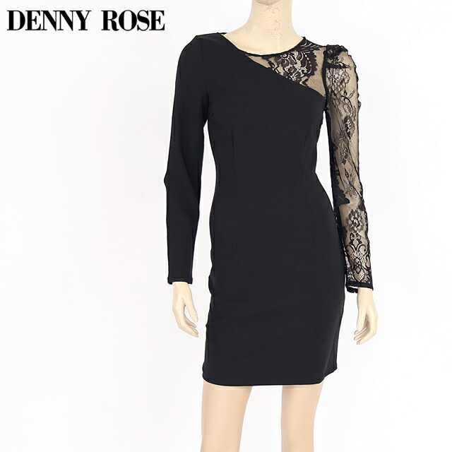 デニーローズ（DENNY ROSE）レディース 衣裳 並み並み 黒いこと系 肩先スピード競技うつり変わりワンピ （大いさ/40/42/44）*uw0022