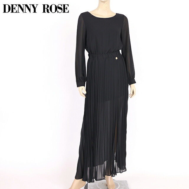 デニーローズ（DENNY ROSE）レディース ロング衣装 黒いこと系 ロングプリーツジョーゼットワンピ （大きさ/40/42/44）*uw0026