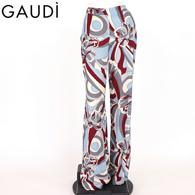 ガウディ（GAUDI）レディース ロングズボン下 マルチ色つや系 プッチ風真っただ中押しつけるズボン下 イタリア製 （大きさ/42）*uw0053