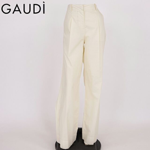ガウディ（GAUDI）レディース ロングズボン下 白いこと系 コットンポプリンパンツ （大きさ/42）*uw0055