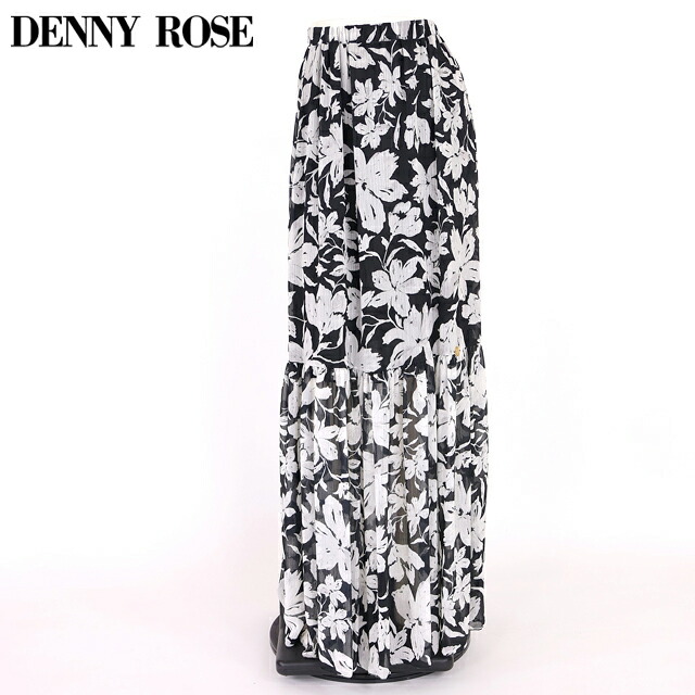 デニーローズ（DENNY ROSE）レディース ロングスコート 白いこと系 シャドーフラワーロングスカート イタリア製 （大いさ/42）*uw0057