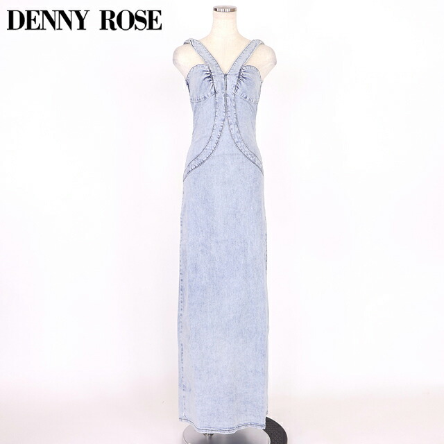 デニーローズ（DENNY ROSE）レディース ロング衣装 青色系  シャーリングデザインマキシデニムワンピース （大いさ/XS）*wd1098 レディースファッション-ワンピース