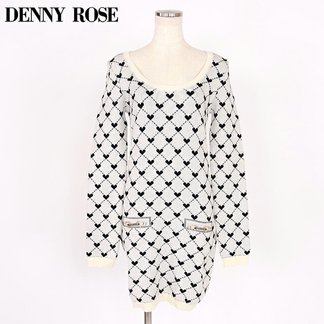 デニーローズ（DENNY ROSE）レディース 衣装 遊撃手 白いこと系  ハートジャガーニットミニワンピース イタリア製 （大いさ/XS）*wd1102 ワンピース-レディースファッション