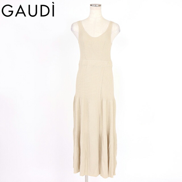 ガウディ（GAUDI）レディース ロングワンピース ゴールド系 ラメレーヨンノースリフレアニットワンピース （サイズ/XS/S）*wg1001 11,233円