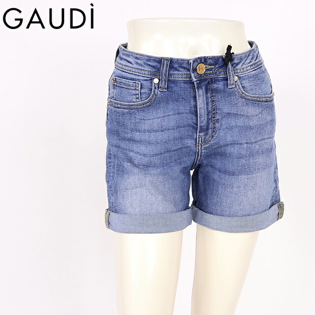 ガウディ（GAUDI）レディース ショートパンツ ブルー系 ロールアップショートデニム （サイズ/25）*wg1061